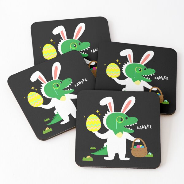 Item preview, Happy EastRAWR Cute T Rex Dinosaur Easter Bunny Egg Hunts designed and sold by sundae-artisan.
