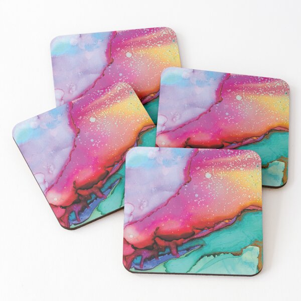 Item preview, Aesthetic art pattern. Blue pink, violet and yellow rainbow LGBT painting. Liquid art. Marble texture designed and sold by AimiAesthetic.