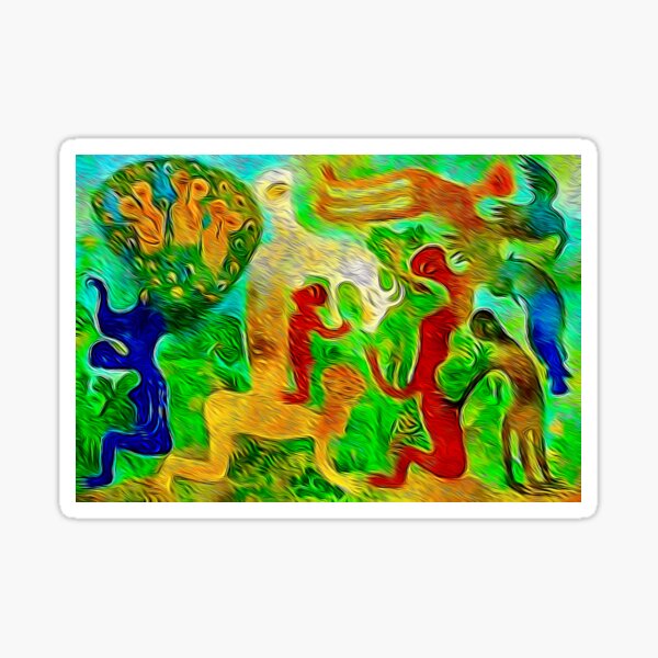 Item preview, Abstract colour dance riot flow  painting  designed and sold by SpArtk.