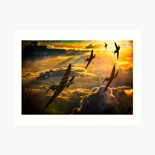 Spitfire Attack Art Print