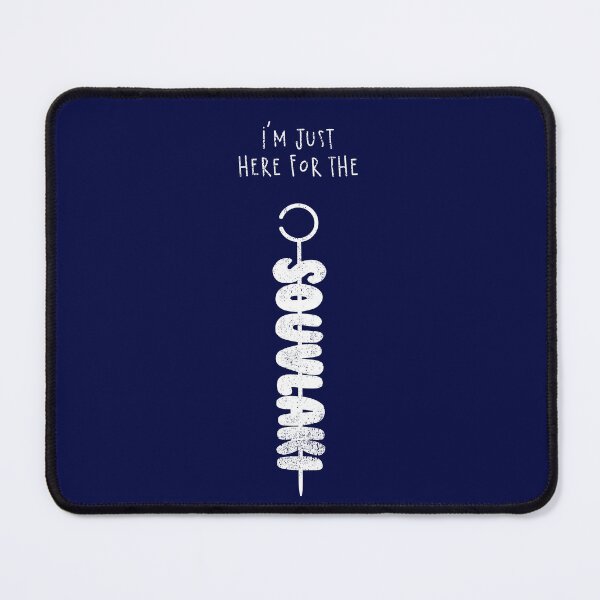 Item preview, "I'm Just Here For The Souvlaki" funny distressed typography designed and sold by Happy Puppy Print On Demand.