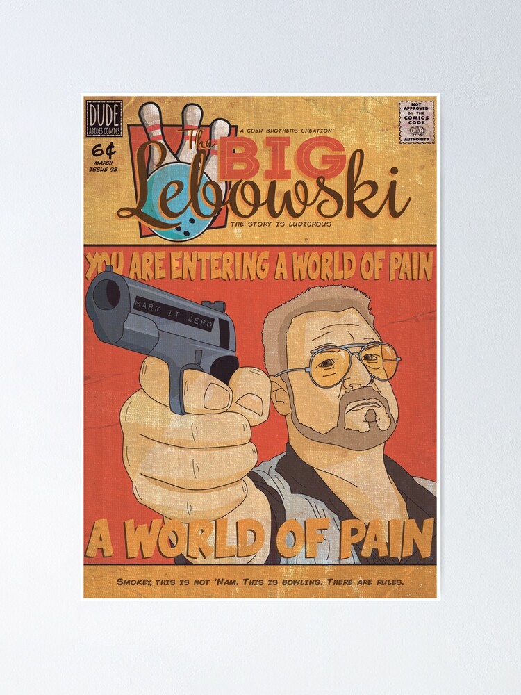The Big Lebowski 1998 Bridges Goodman Canvas Art Movie Poster Comedy Film Print
