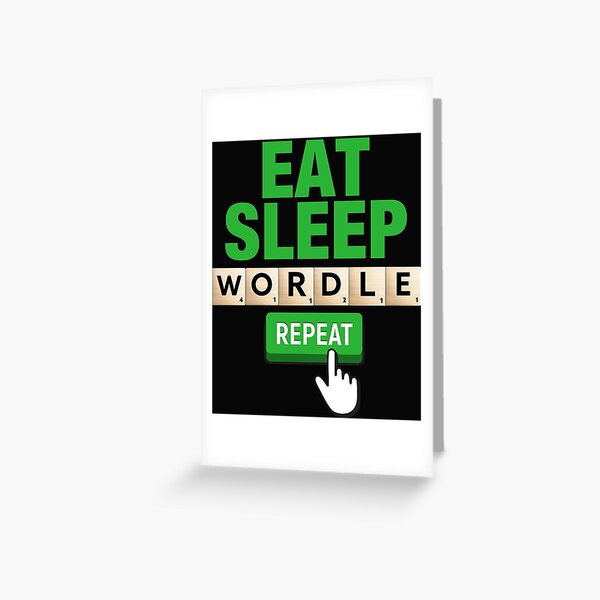 Vista previa del artículo con la obra «Comer, dormir, repetir Wordle», diseñado y vendido por PuPPuB.