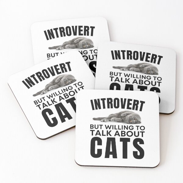 Item preview, Introvert But Willing To Talk About Cats, Funny Cat designed and sold by ladylaughprints.