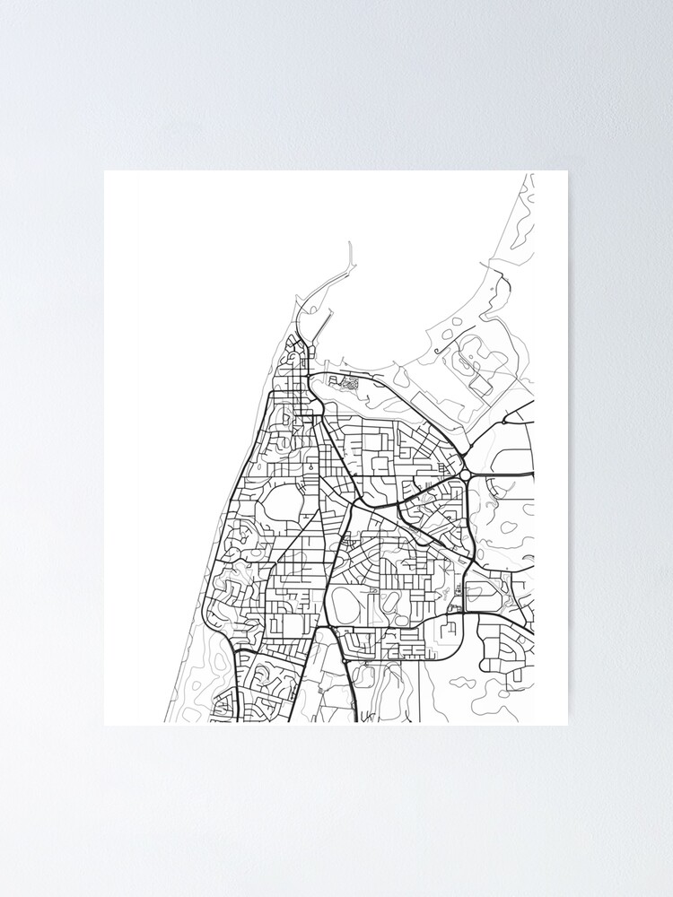 "Bunbury map print wall art, Western Australia gift printable, Home and