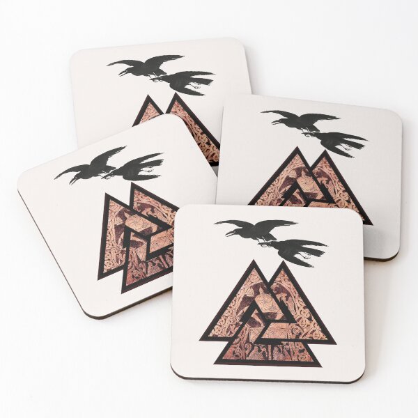 Item preview, VALKNUT VIKING SYMBOL,ODIN HORSEBACK AND TWO RAVENS FLYING designed and sold by BulganLumini.