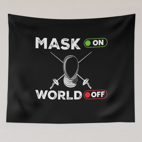 Item preview, Mask On World Off Fencing Fencer Epee designed and sold by MooonTees.