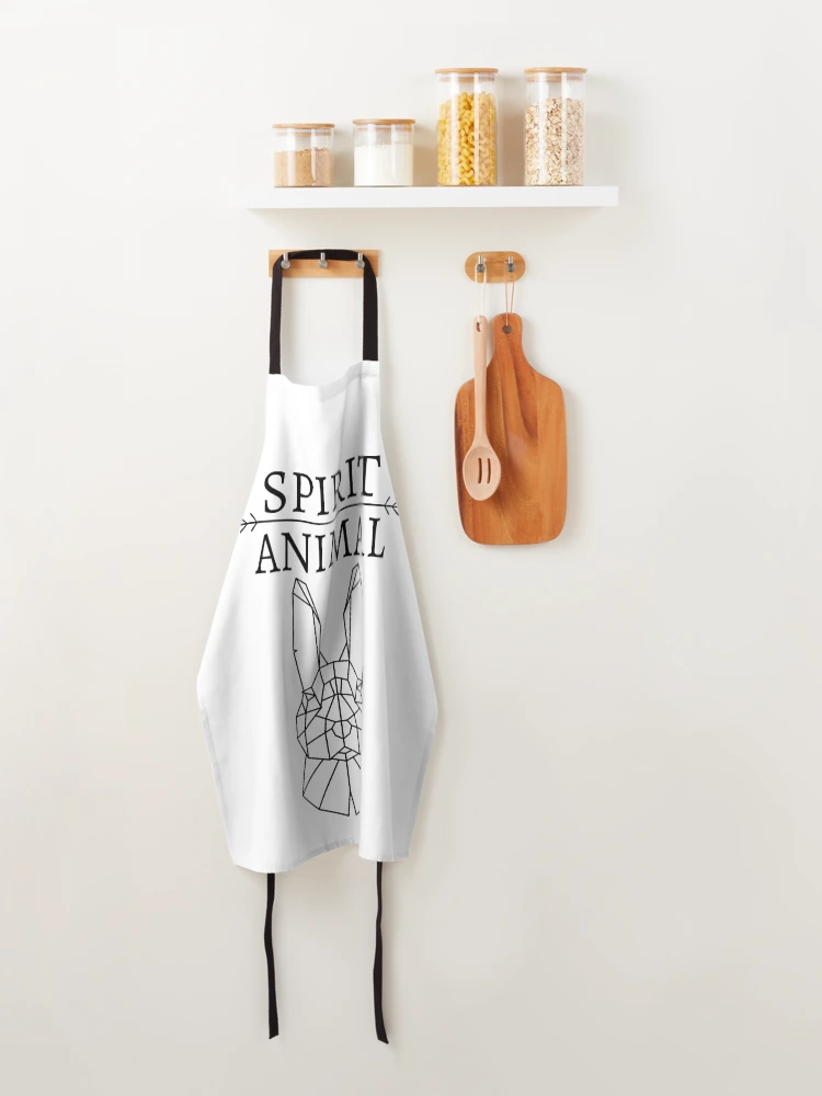 Thumbnail 4 of 6, Apron, Spirit Animal - Rabbit - polygonal designed and sold by RIVEofficial.