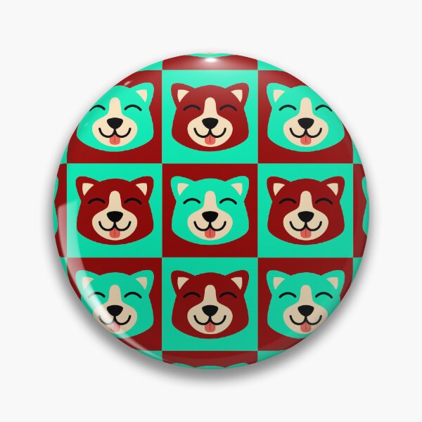 Item preview, Dog face patterns pink turquoise designed and sold by CoolArtByMboya.