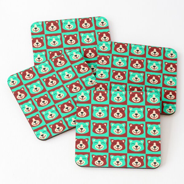 Item preview, Dog face patterns pink turquoise designed and sold by CoolArtByMboya.