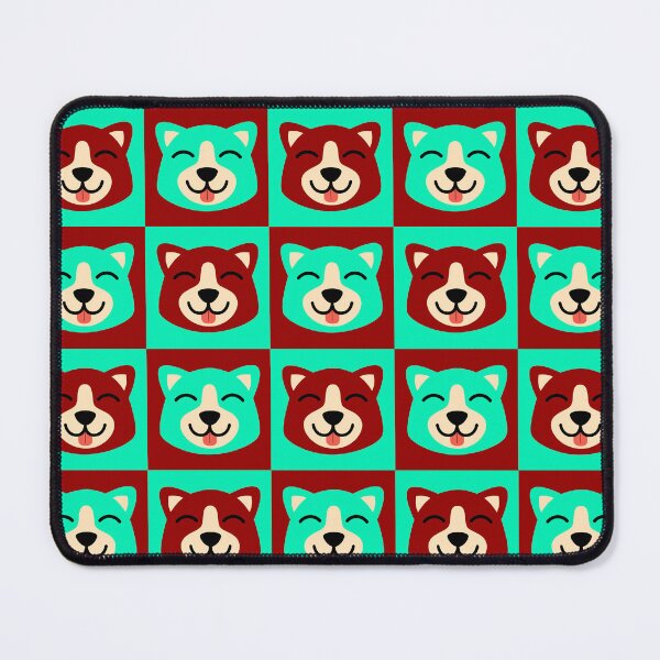 Item preview, Dog face patterns pink turquoise designed and sold by CoolArtByMboya.