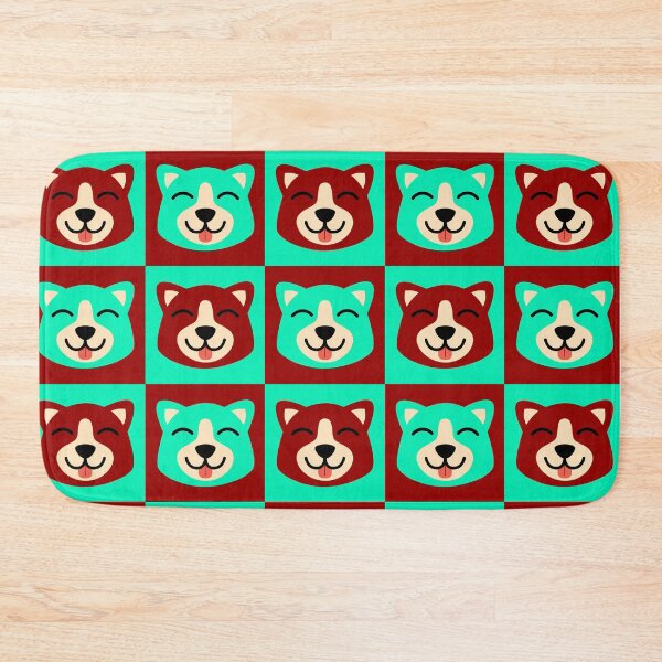 Item preview, Dog face patterns pink turquoise designed and sold by CoolArtByMboya.