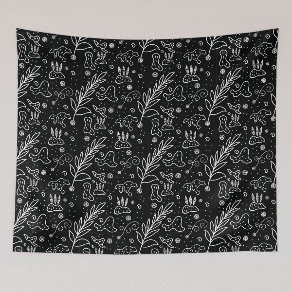 Item preview, Abstract Floral Jungle Pattern with Snowfall designed and sold by LoLskill.