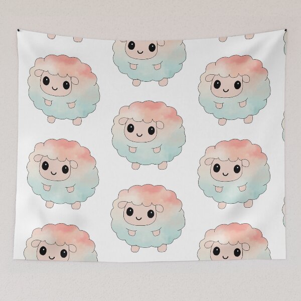 Item preview, fluffy little sheep (watercolour edition) designed and sold by ShipsinParadise.