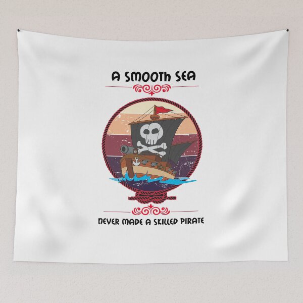 Item preview, Sailor, sailing, pirate ship, jolly roger, sailor quote, a smooth sea never made a skilled pirate designed and sold by mmammammira.