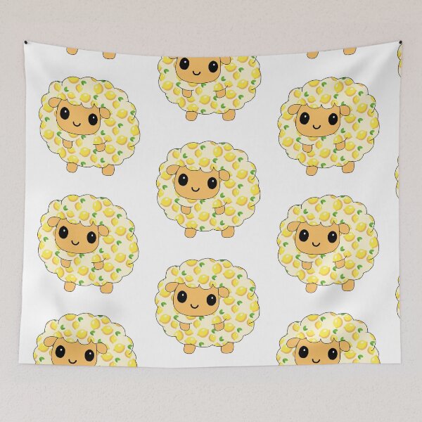 Item preview, fluffy little sheep (lemon edition) designed and sold by ShipsinParadise.