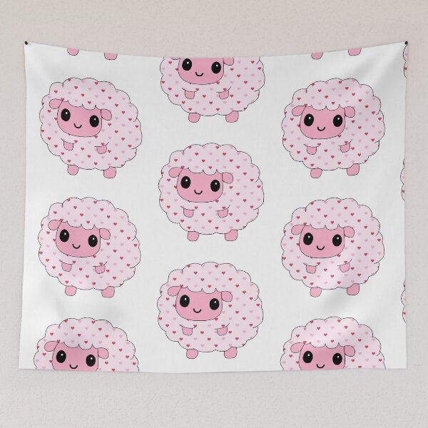Item preview, fluffy little sheep (heart edition) designed and sold by ShipsinParadise.