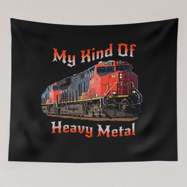 Item preview, My Kind Of Heavy Metal, Diesel Locomotive Train Railroad Engine Funny Music designed and sold by TheTrainRoom.