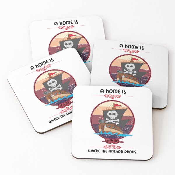 Item preview, Sailor, sailing, pirate ship, jolly roger, pirate quote, a home is where the anchor drops designed and sold by mmammammira.