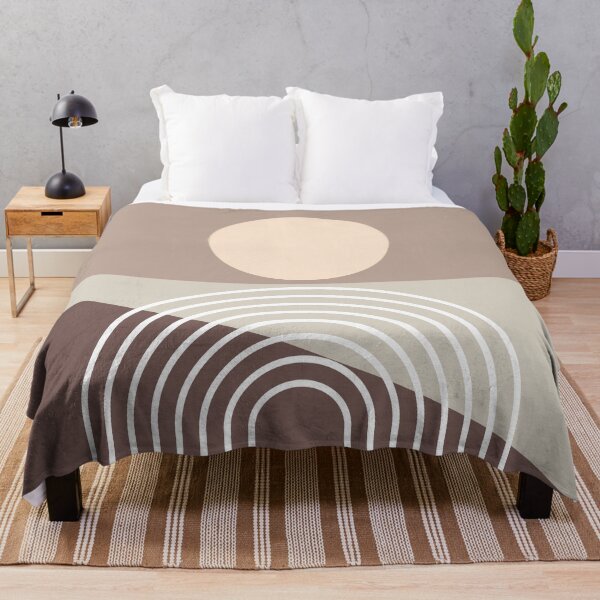 Aperçu de l'œuvre eometric Lines in Shades of Beige Brown and Taupe (Sun and Rainbow Abstraction) créée et vendue par nineFlorals.