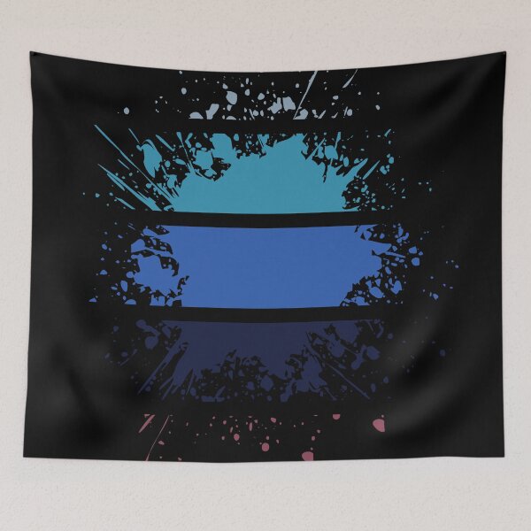 Item preview, Different Paint Splashes - Stripes Shades of Blue - S06 designed and sold by AlfabetDesign.