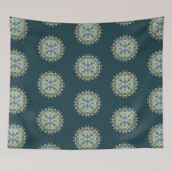 Item preview, Dragonfly Mandala on Blue-Green designed and sold by GrousyGirl.