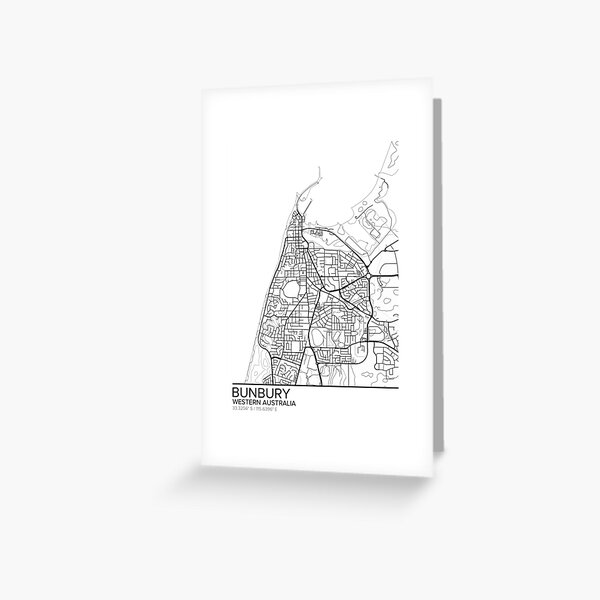 "Bunbury map print wall art, Western Australia gift printable, Home and