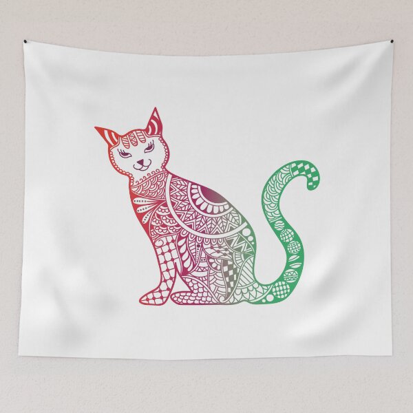 Item preview, Cat in the colorful mandala designed and sold by Shurouk.