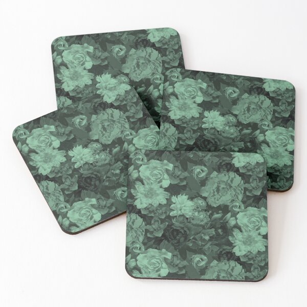 Item preview, Floral Abundance Monochrome Soft Grey Green Half-Drop Repeat 5748 designed and sold by Art in My Loft.
