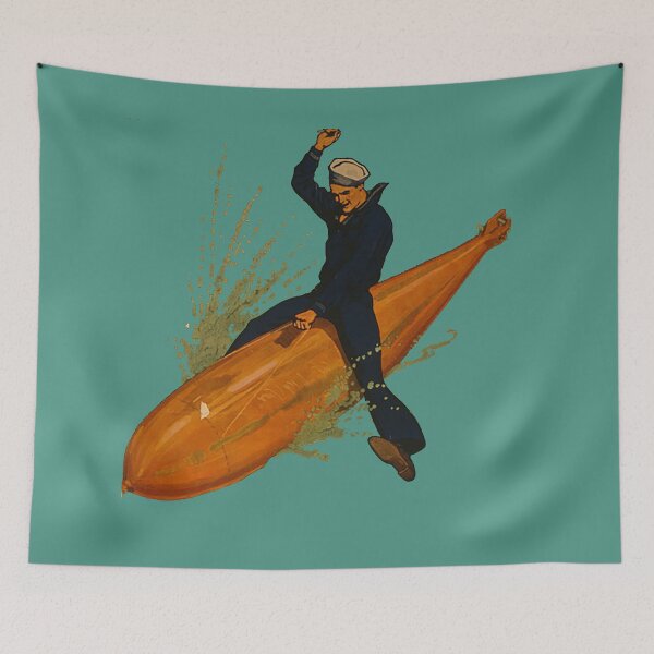 Item preview, Sailor rides a torpedo, Navy fun, vintage poster, gay designed and sold by Nostrathomas66.