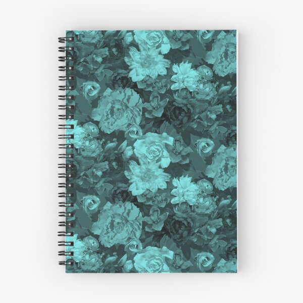 Item preview, Floral Abundance Monochrome Soft Teal Half-Drop Repeat 5748 designed and sold by Art in My Loft.