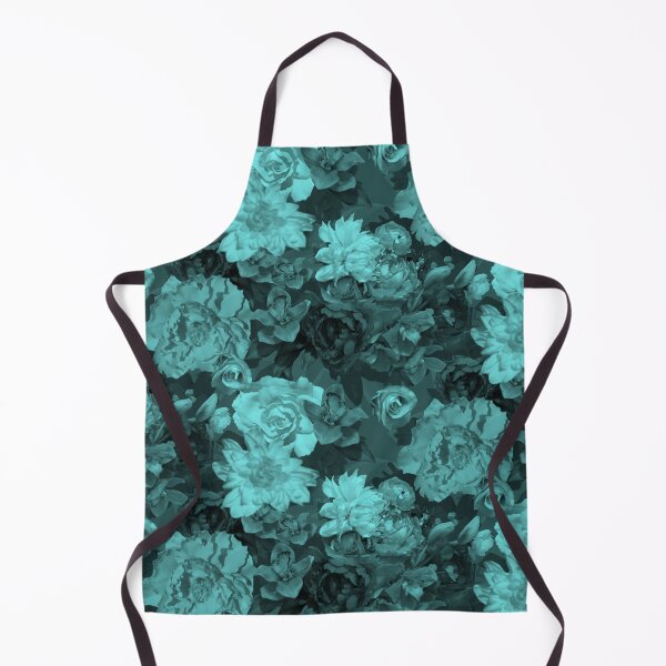Item preview, Floral Abundance Monochrome Soft Teal Half-Drop Repeat 5748 designed and sold by Art in My Loft.