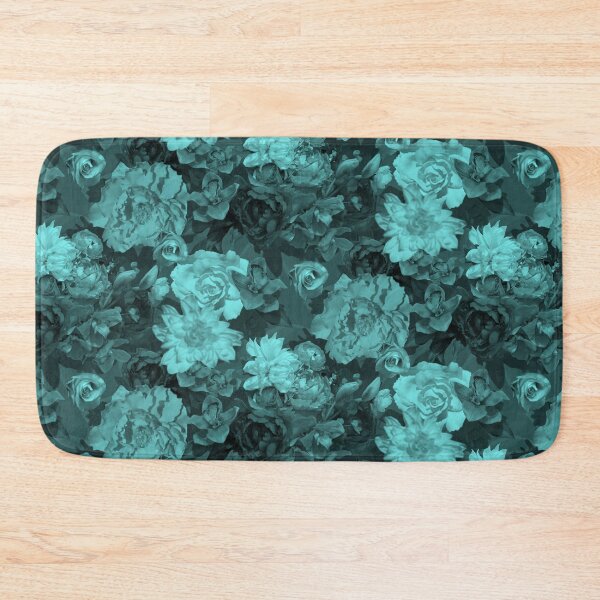 Item preview, Floral Abundance Monochrome Soft Teal Half-Drop Repeat 5748 designed and sold by Art in My Loft.