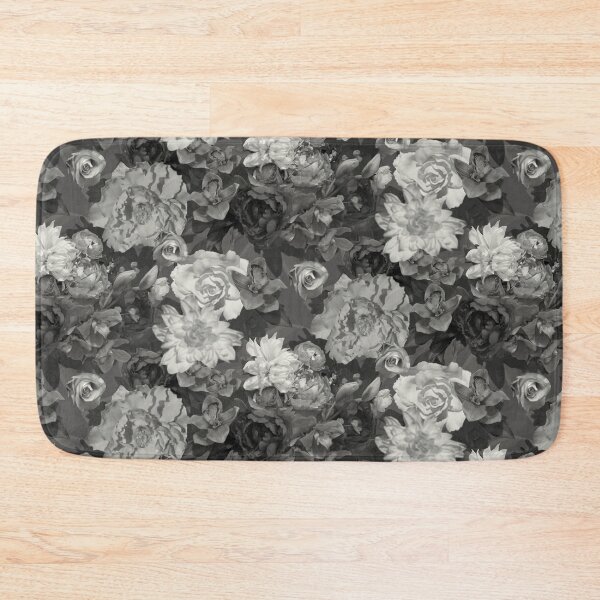 Item preview, Floral Abundance Monochrome Grey Half-Drop Repeat 5748 designed and sold by Art in My Loft.
