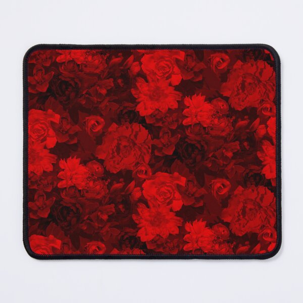Item preview, Floral Abundance Monochrome High Drama in Red Half-Drop Repeat 5748 designed and sold by Art in My Loft.