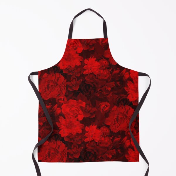 Item preview, Floral Abundance Monochrome High Drama in Red Half-Drop Repeat 5748 designed and sold by Art in My Loft.