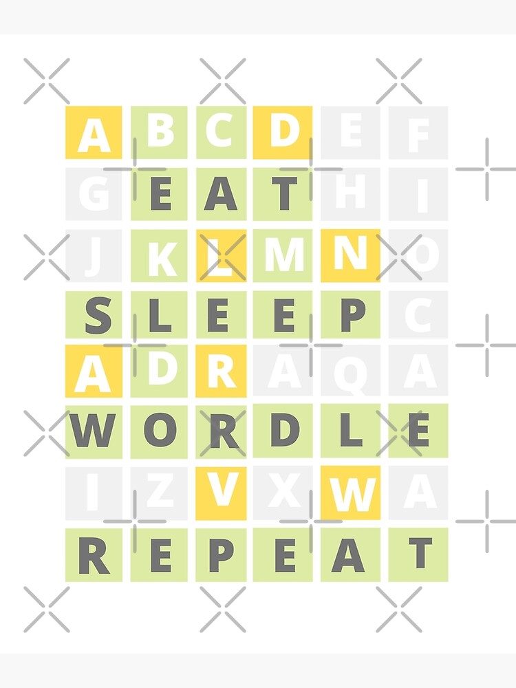 "EAT SLEEP WORDLE REPEAT/ FUNNY WORDLE GAME/CROSSWORD/ PUZZLE GIFT/FAN