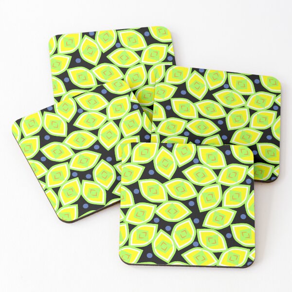 Item preview, Lemon and Blueberry Abstract on Black Half-Drop Repeat 5748 designed and sold by Art in My Loft.