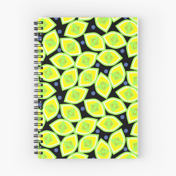 Item preview, Lemon and Blueberry Abstract on Black Half-Drop Repeat 5748 designed and sold by Art in My Loft.