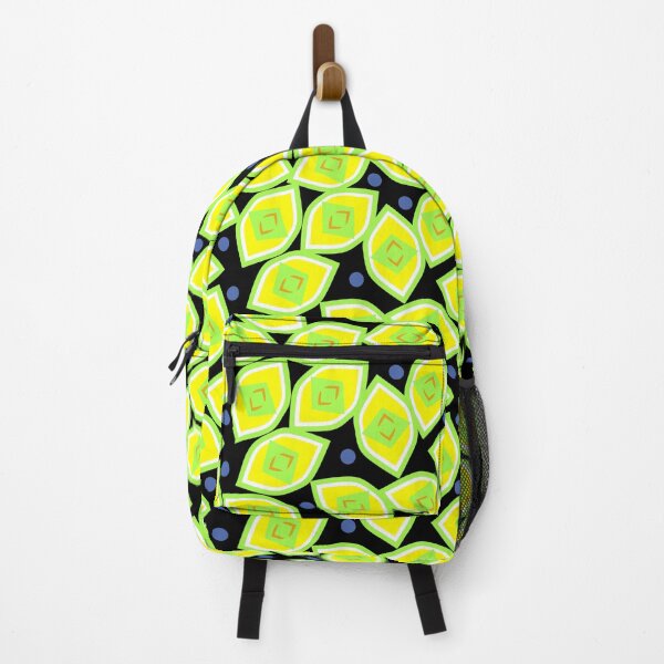 Item preview, Lemon and Blueberry Abstract on Black Half-Drop Repeat 5748 designed and sold by Art in My Loft.