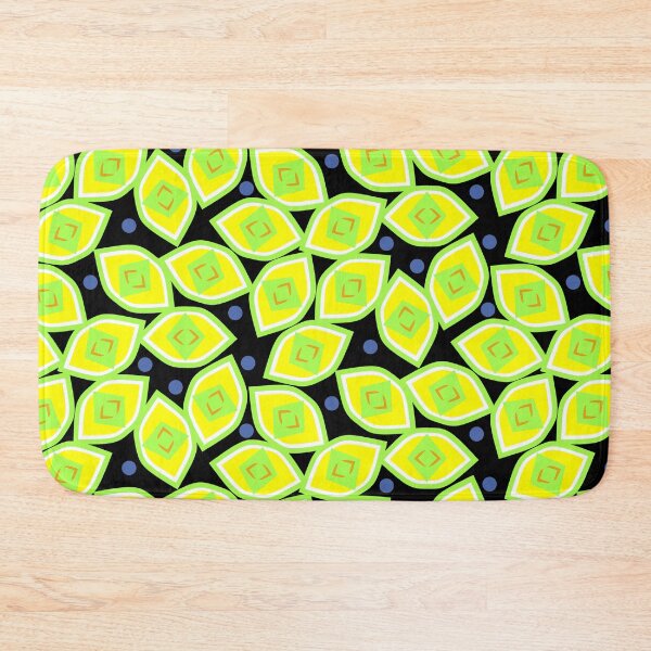 Item preview, Lemon and Blueberry Abstract on Black Half-Drop Repeat 5748 designed and sold by Art in My Loft.
