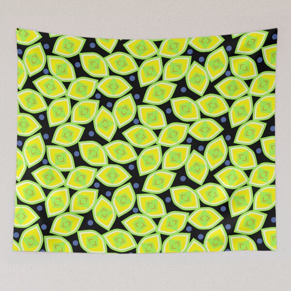 Item preview, Lemon and Blueberry Abstract on Black Half-Drop Repeat 5748 designed and sold by Art in My Loft.