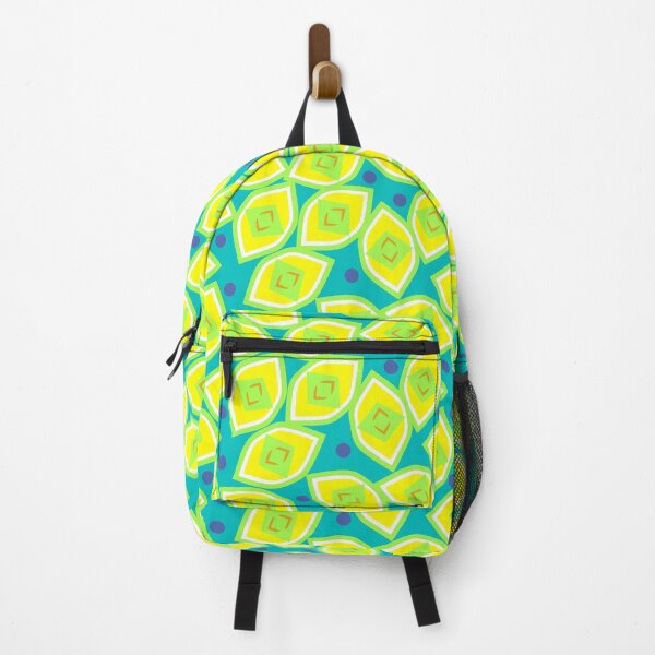 Item preview, Lemon and Blueberry Abstract on Teal Half-Drop Repeat 5748 designed and sold by Art in My Loft.
