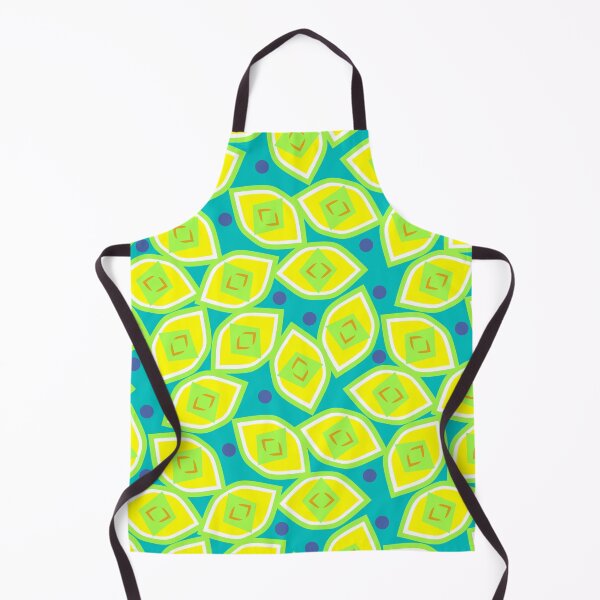 Item preview, Lemon and Blueberry Abstract on Teal Half-Drop Repeat 5748 designed and sold by Art in My Loft.