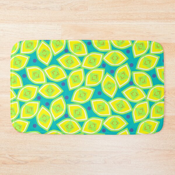 Item preview, Lemon and Blueberry Abstract on Teal Half-Drop Repeat 5748 designed and sold by Art in My Loft.
