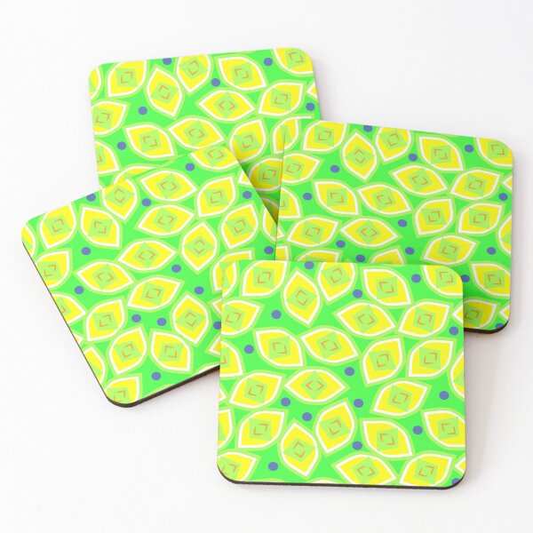 Item preview, Lemon and Blueberry Abstract on Bright Green Half-Drop Repeat 5748 designed and sold by Art in My Loft.