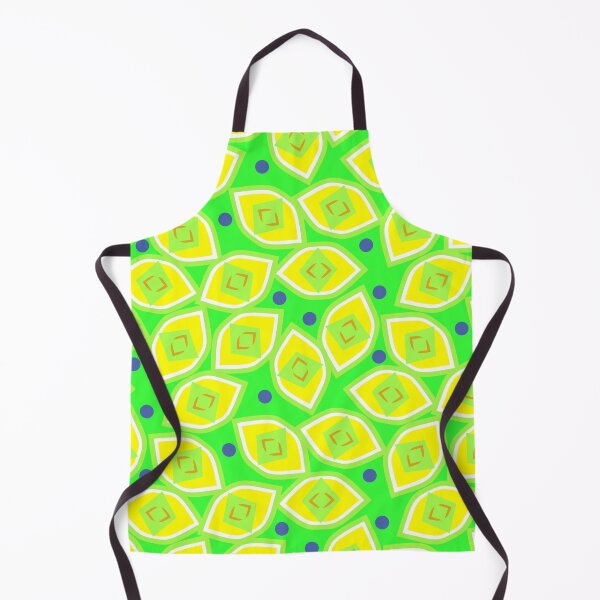 Item preview, Lemon and Blueberry Abstract on Bright Green Half-Drop Repeat 5748 designed and sold by Art in My Loft.