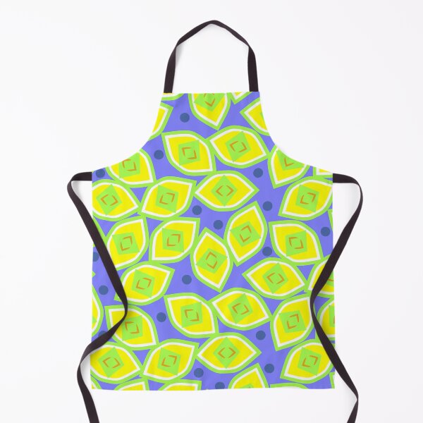 Item preview, Lemon and Blueberry Abstract on Blue Half-Drop Repeat 5748 designed and sold by Art in My Loft.