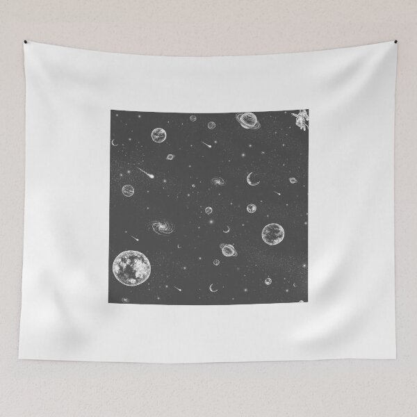Item preview, Grey and White Universe Planet Pattern designed and sold by artofclaire.