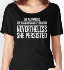 Nevertheless She Persisted (White Stripe) Women's Relaxed Fit T-Shirt